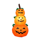 Citrouille gonflable Halloween allumée à trois étages, vue de face