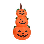 Décoration gonflable Halloween : trois citrouilles empilées, vue de face