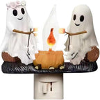 Trois fantômes autour d'un feu de camp, veilleuse décorative Halloween
